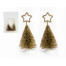 DEKORATÍVNA BOROVICA, SADA 3 KUSOV, S HVIEZDOU, ZLATÁ