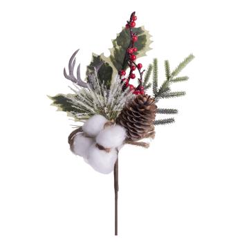 VIANOČNÝ VÝBER S PAROŽÍM A BAVLNOU