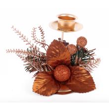 DEKOR KOVANÝ SVIETNIK, POINSETTIA, MEĎ