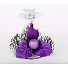 DEKOR KOVANÝ SVIETNIK, POINSETTIA, FIALOVÁ