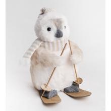 TEXTILNÝ TUČNIAK, LYŽE, ŠATKA KRÉMOVÁ A HNEDÁ