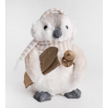 TEXTILNÝ TUČNIAK, SKRÍŽENÉ OČI, S OCHRANOU UŠÍ KRÉMOVEJ A HNEDEJ FARBY