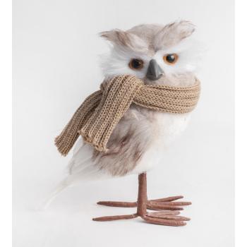 TEXTILNÁ SOVA, ŠATKA, KRÉMOVÁ A HNEDÁ