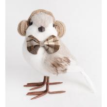 TEXTILNÝ VTÁK S OCHRANOU UŠÍ, KRÉMOVÁ A HNEDÁ