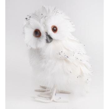 TEXTILNÁ SOVA SNEŽNÁ, BIELA