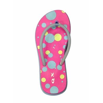 PLÁŽOVÉ PAPUČE, RUŽOVÉ S FAREBNÝMI BODKAMI