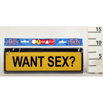 POZNÁVACIA ZNAČKA, "WANT SEX?" FELIRAT