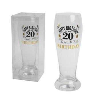 SKLENENÝ POHÁR PIVA NARODENINY "20"
