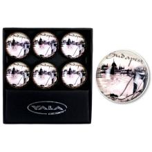 SKLENENÉ MAGNETKY NA CHLADNIČKU, 6 KUSOV SO VZOROM "BUDAPEST"