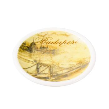 KERAMICKÁ MAGNETKA NA CHLADNIČKU, MALÝ TANIER, STAROŽITNÝ BUDAPEŠTIANSKY VZOR