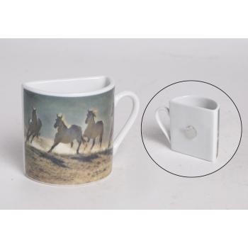 KERAMICKÁ MAGNETKA NA CHLADNIČKU, MIDI HRNČEK, JAZDEC