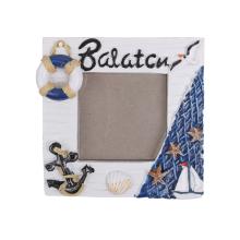 POLYRESINOVÝ DRŽIAK NA OBRÁZKY, MODRO-BIELY, S NÁPISOM "BALATON"