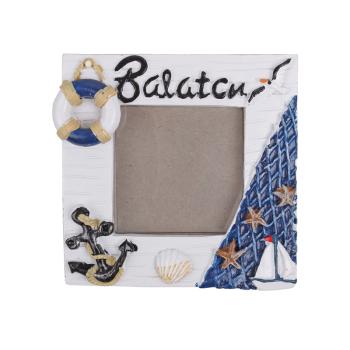 POLYRESINOVÝ DRŽIAK NA OBRÁZKY, MODRO-BIELY, S NÁPISOM "BALATON"