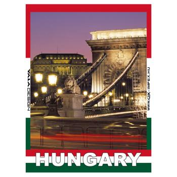 KOVOVÁ MAGNETKA NA CHLADNIČKU, VEČERNÝ REŤAZOVÝ MOST