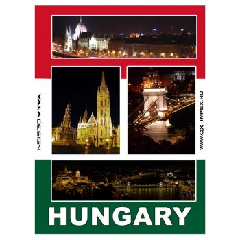 KOVOVÁ MAGNETKA NA CHLADNIČKU, NOČNÝ BUDAPEŠŤ