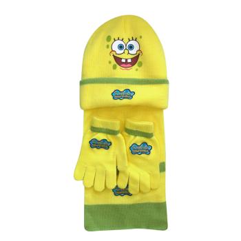 LICENCIA ČIAPKA ŠÁL RUKAVICE SET, SPONGYABOB, ŽLTÁ