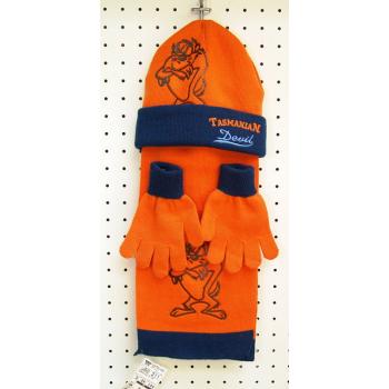 LICENCIA ČIAPKA ŠÁL RUKAVICE SET, TAZ, ORANŽOVÁ