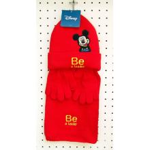DISNEY SET ČIAPKA ŠÁL RUKAVICE, MICKEY MOUSE, ČERVENÁ