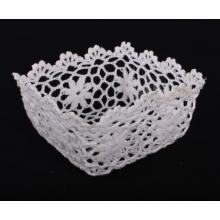 HÁČKOVANÝ ŠTVORCOVÝ HRNIEC, BIELY