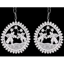 DEKORAČNÁ SADA HÁČKOVANÝCH KRUHOV SO ZAVESENÍM, 2 KUSY, SOB