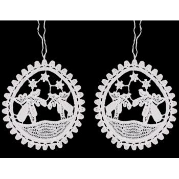 DEKORAČNÁ SADA HÁČKOVANÝCH KRUHOV SO ZAVESENÍM, 2 KUSY, SOB