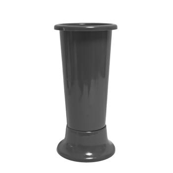 PLASTOVÁ VÁZA S PODSTAVCOM SIVÁ