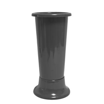 PLASTOVÁ VÁZA S PODSTAVCOM SIVÁ