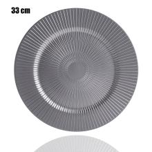 PLASTOVÝ PODNOS, OKRÚHLY, S RÁDIUSOVÝM VZOROM, GRAFITOVO SIVÝ