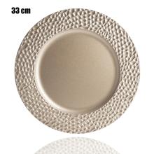 PLASTOVÝ PODNOS, OKRÚHLY, MOZAIKOVÝ VZOR, ZLATÝ