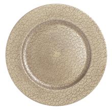 PLASTOVÝ PODNOS, OKRÚHLY, PRASKNUTÝ, ZLATÝ