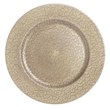 PLASTOVÝ PODNOS, OKRÚHLY, PRASKNUTÝ, ZLATÝ