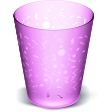 PLASTOVÝ POHÁR, PRIEHĽADNÝ, RUŽOVÝ