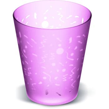 PLASTOVÝ POHÁR, PRIEHĽADNÝ, RUŽOVÝ