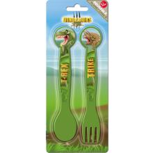 PLASTOVÝ PRÍBOR, 2 KUSY, DINOSAURUS