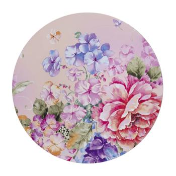 PLASTOVÝ PODNOS, OKRÚHLY, FAREBNÉ KVETY