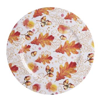 PLASTOVÝ PODNOS, OKRÚHLY, JESENNÉ DUBOVÉ LISTY A ŽALUDE