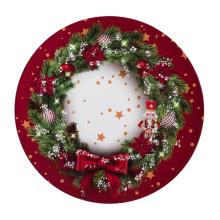 PLASTOVÝ PODNOS, OKRÚHLY, VIANOČNÝ VENIEC, ČERVENÝ