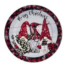 PLASTOVÝ PODNOS, OKRÚHLY, 3 ŠKRIATKOVIA, ZASNEŽENÝ, ČERVENÝ A ČIERNY