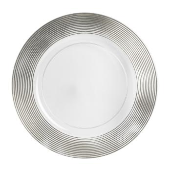 PLASTOVÝ PODNOS, OKRÚHLY, PRIEHĽADNÝ, STRIEBORNÝ OKRAJ