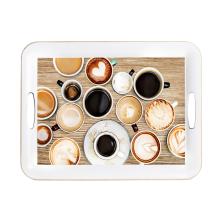 PLASTOVÝ PODNOS, OBDĹŽNIKOVÝ, S KÁVOU