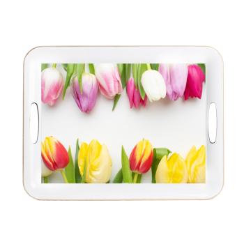 PLASTOVÝ PODNOS, OBDĹŽNIKOVÝ, TULIPÁNY