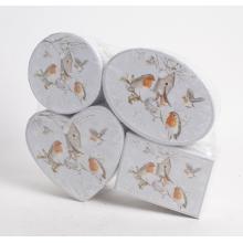 PAPIEROVÁ ŠPERKOVNICA SO 4 KUSMI VTÁČIEHO VZORU