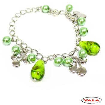 NÁRAMOK Z KOVU A SKLA "CHERRY" ZELENÝ