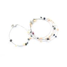 SÚPRAVA NÁHRDELNÍKA A NÁRAMKU Z DRÔTU, KORÁLKOVÁ, FAREBNÁ