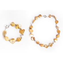 SÚPRAVA NÁHRDELNÍKA A RETIAZKY NA RUKU, "KAGYLÓCHIPS", ŽLTÁ