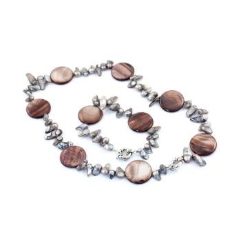 SÚPRAVA NÁHRDELNÍKA A RETIAZKY NA RUKU, "KAGYLÓLEMEZ", SIVÁ