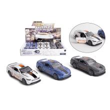 KOVOVÉ AUTO V MIERKE 1:32, ZOTRVAČNÍK S OTVÁRACÍMI DVERAMI, BIELE ALEBO MODRÉ ALEBO ŠEDÉ