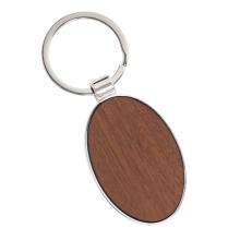 PRÍVESOK NA KĽÚČE, KOVOVÝ, S DREVENOU VLOŽKOU, OVÁLNY, GRAVÍROVATEĽNÝ