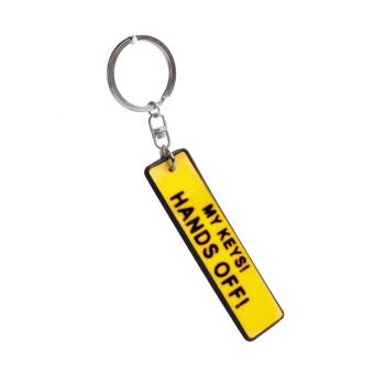 PRÍVESOK NA KĽÚČE "MY KEYS! HANDS OFF!" FELIRAT