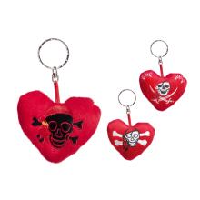 PLYŠOVÝ PRÍVESOK NA KĽÚČE SRDCE, HLAVA SMRTI